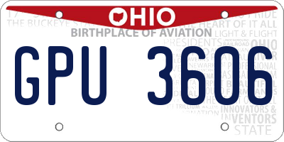 OH license plate GPU3606