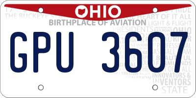 OH license plate GPU3607