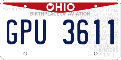 OH license plate GPU3611