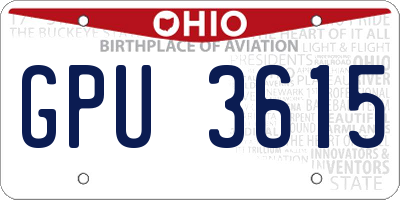 OH license plate GPU3615