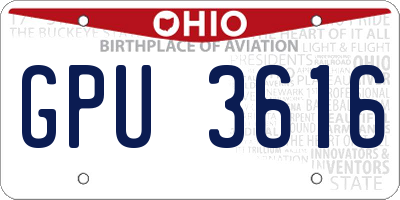OH license plate GPU3616