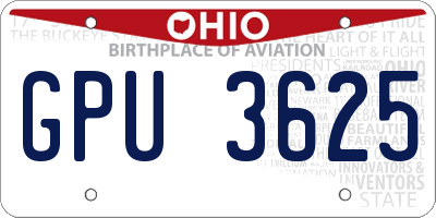 OH license plate GPU3625