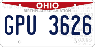 OH license plate GPU3626