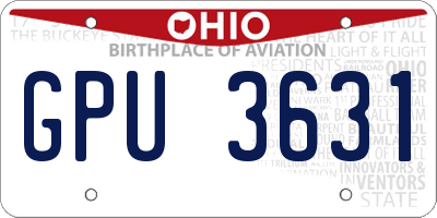 OH license plate GPU3631
