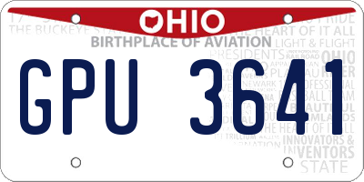 OH license plate GPU3641