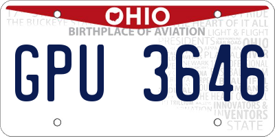 OH license plate GPU3646