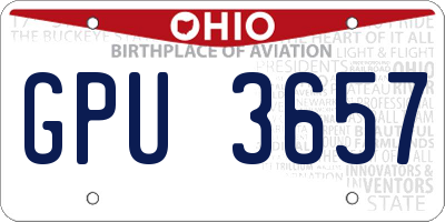OH license plate GPU3657