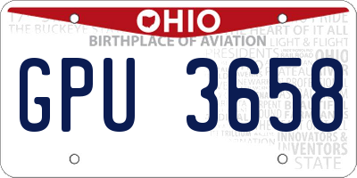 OH license plate GPU3658