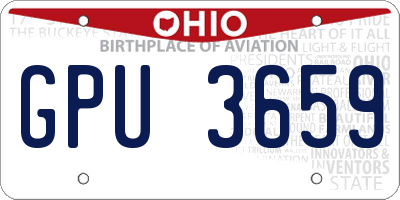 OH license plate GPU3659