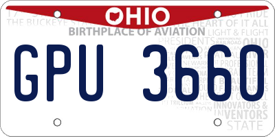 OH license plate GPU3660