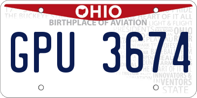 OH license plate GPU3674