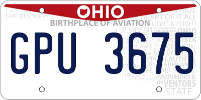 OH license plate GPU3675