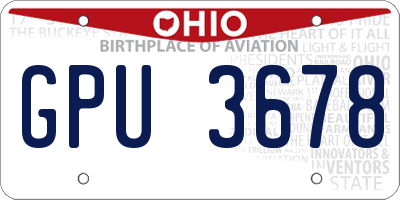 OH license plate GPU3678