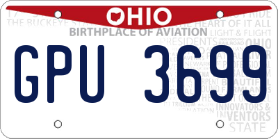 OH license plate GPU3699