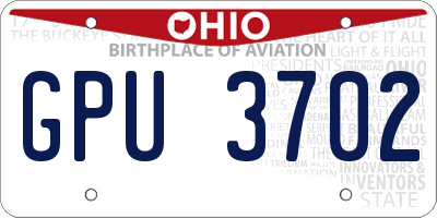 OH license plate GPU3702