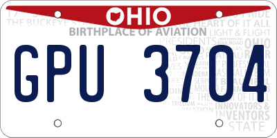 OH license plate GPU3704