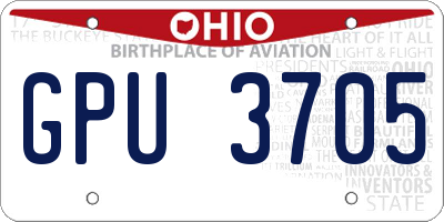 OH license plate GPU3705