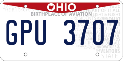 OH license plate GPU3707