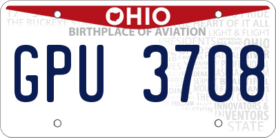 OH license plate GPU3708