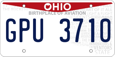 OH license plate GPU3710