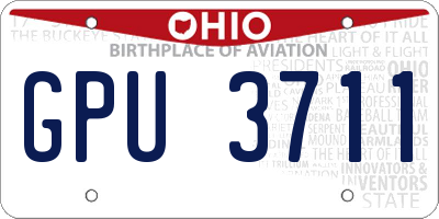 OH license plate GPU3711