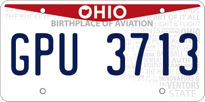 OH license plate GPU3713