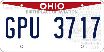 OH license plate GPU3717