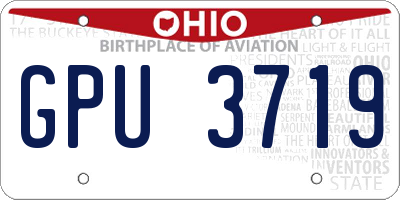 OH license plate GPU3719