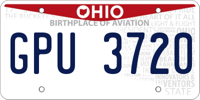 OH license plate GPU3720