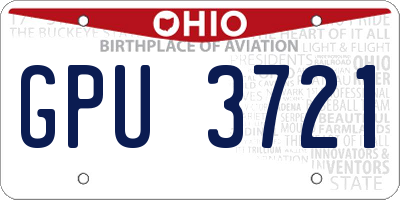 OH license plate GPU3721