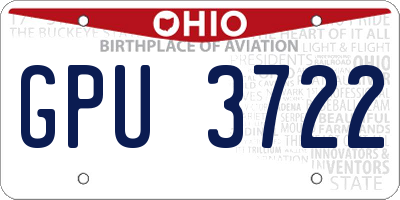 OH license plate GPU3722