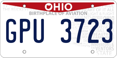 OH license plate GPU3723