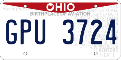 OH license plate GPU3724
