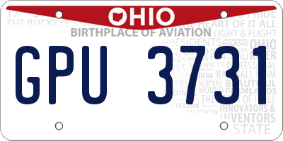 OH license plate GPU3731