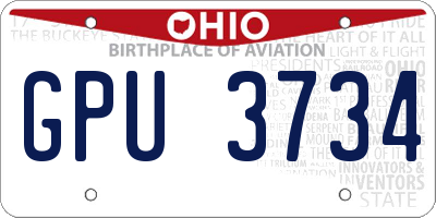 OH license plate GPU3734