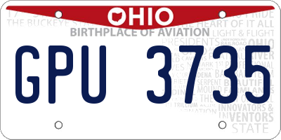 OH license plate GPU3735