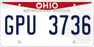 OH license plate GPU3736