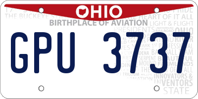 OH license plate GPU3737