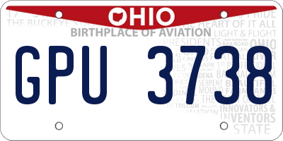 OH license plate GPU3738