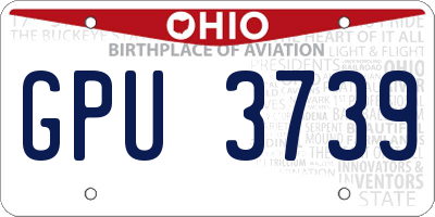 OH license plate GPU3739