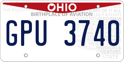 OH license plate GPU3740