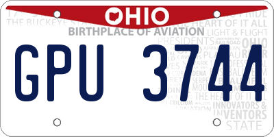 OH license plate GPU3744