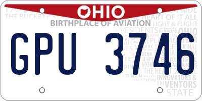 OH license plate GPU3746