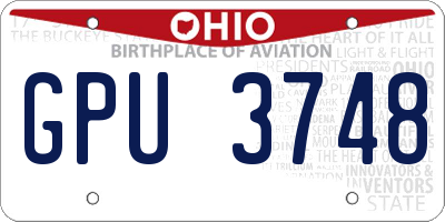 OH license plate GPU3748