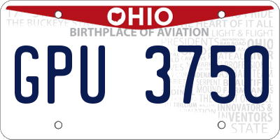OH license plate GPU3750