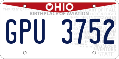 OH license plate GPU3752