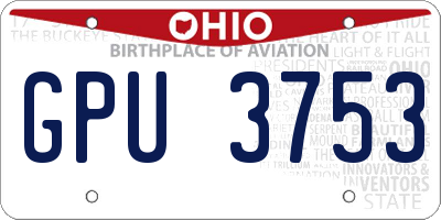 OH license plate GPU3753