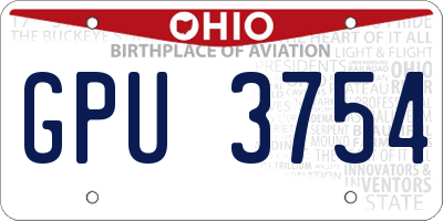 OH license plate GPU3754