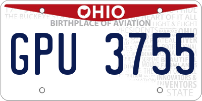 OH license plate GPU3755