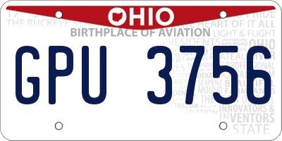 OH license plate GPU3756